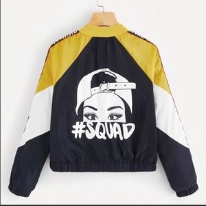 Color block bomber jacket